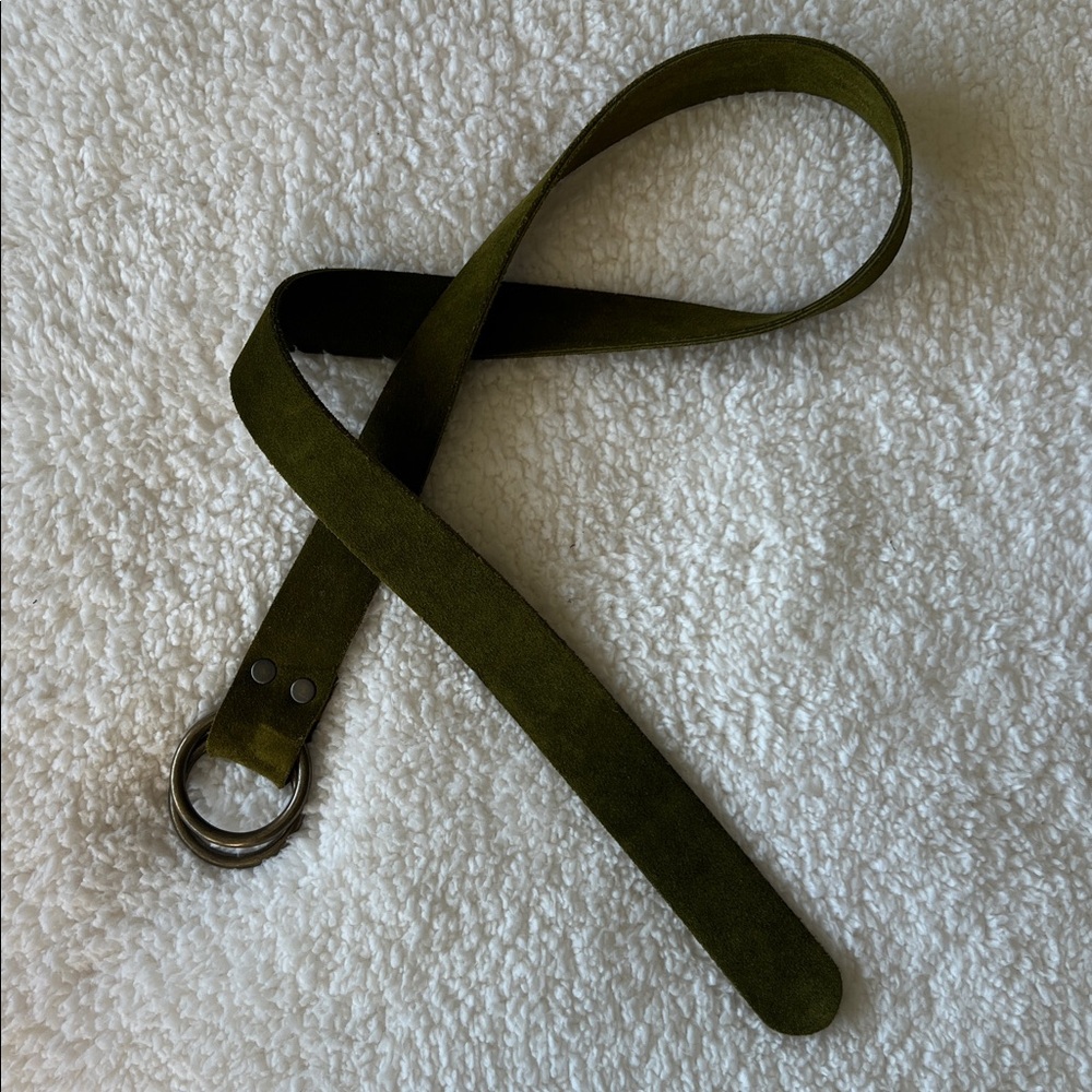 Eddie Bauer Olive Green Suede Belt